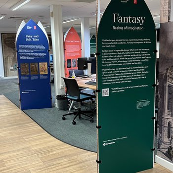 Image showing panels from the Fantasy Realms of Imagination Exhibition at the Nottinghamshire Archives