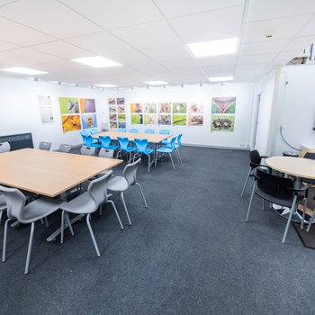 Hucknall Library interior, cafe area