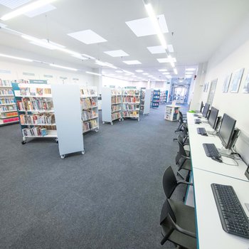 Hucknall Library interior, public computers