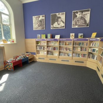 children's area showing bookshelves and open flooring