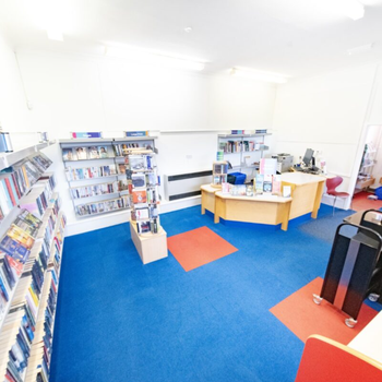 Post-refurbishment image of Balmoral Library, showing improvements such as fresh artwork and new stock