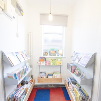 Post-refurbishment image of Balmoral Library, showing improvements such as fresh artwork and new stock