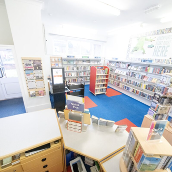 Post-refurbishment image of Balmoral Library, showing improvements such as fresh artwork and new stock