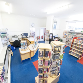 Post-refurbishment image of Balmoral Library, showing improvements such as fresh artwork and new stock