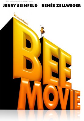 Film poster showing the words The Bee Movie in a large font