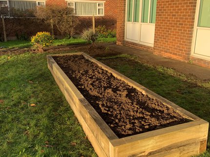 Raised planter at Harworth and Bircotes Library