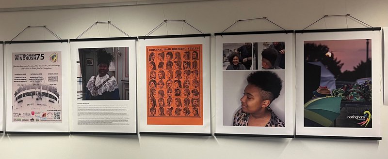 Wall-mounted display at Nottinghamshire Archives for Black History Month