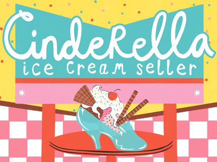 Tile image showing a glass slipper with an ice cream Sunday inside