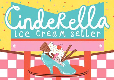 Tile image showing a glass slipper with an ice cream sundae inside