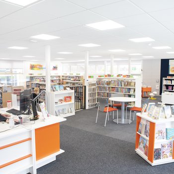 Forest Town Library reception and interior after refurbishment