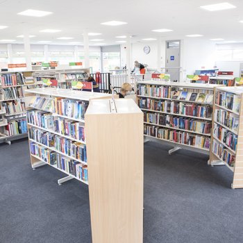 Forest Town Library shelving after refurbishment