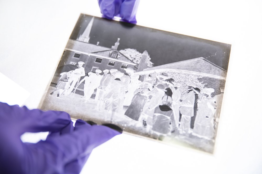 Negative image of a group of people