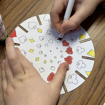 Photo of craft materials needed to make an animation spinner