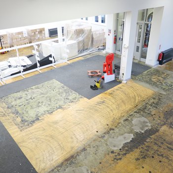 Interior of Hucknall Library - main library from above