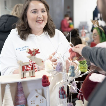 Smiling stallholder