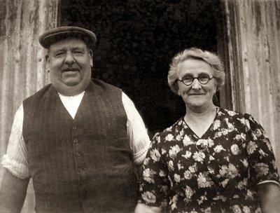 Black and white image of man and woman