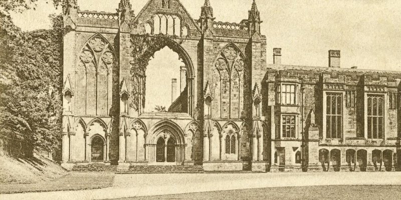 Outline drawing of Newstead Abbey