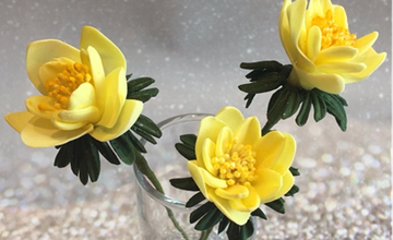 Yellow flowers made from sugarcraft