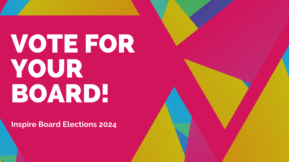 Colourful graphic with the message Vote for your board!