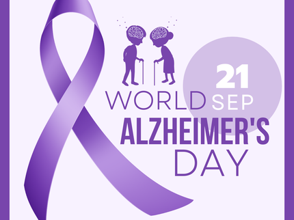 White Purple Simple World Alzheimer's Day Awareness graphic