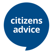 citizens advice logo, a blue speech bubble with text inside