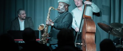 jazz players performing on a stage