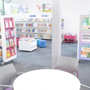 Burton Joyce library, overlooking childrens area