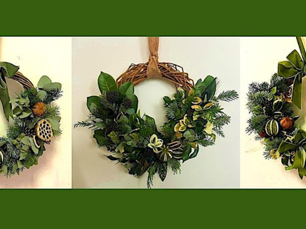 Three festive wreaths